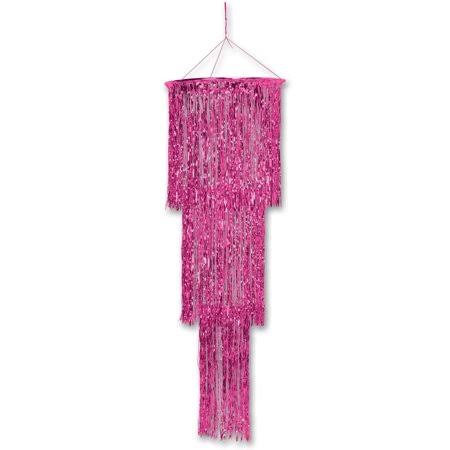 (Pack of 6) 3-Tier Shimmering Chandelier, Cerise