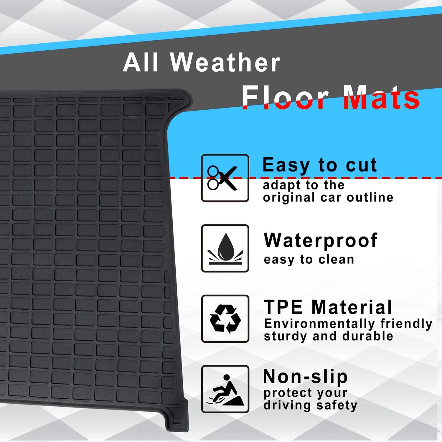 Floor Mats Compatible with Kenworth T660 T800 T600 T440 W900 SHINJEW Truck Floor Rubber Mats Cargo Liners for Kenworth Accessories All-Weather Guard Heavy Duty Includes 2PCS Set