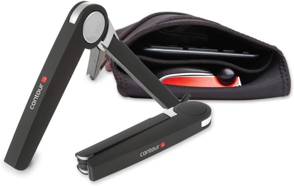 Contour Design Travel Kit Red - Ergonomic Computer Accessories for Mobile Work - Includes Laptop Stand, RollerMouse Red, Balance Keyboard, and Travel Sleeve