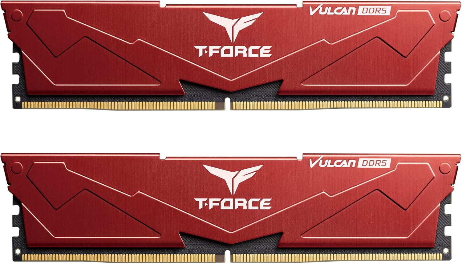 TEAMGROUP T-Force Vulcan DDR5 32GB Kit (2x16GB) 5200MHz (PC5-41600) CL40 Desktop Memory Module Ram (Black) for Z690- FLBD532G5200HC40CDC01