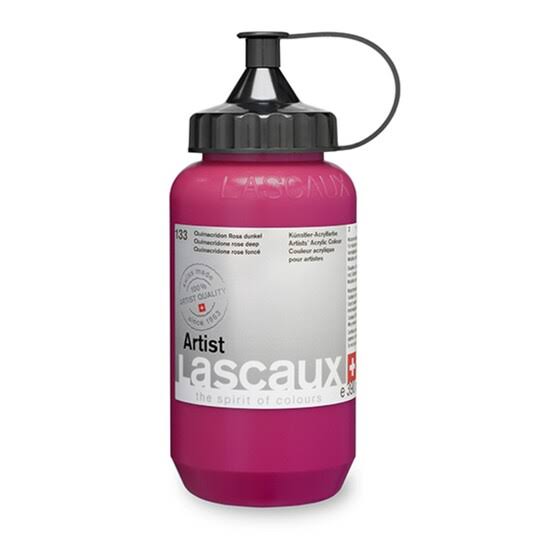 Lascaux Artist Acrylics - Quinacridone Rose Deep, 390 ml Tube