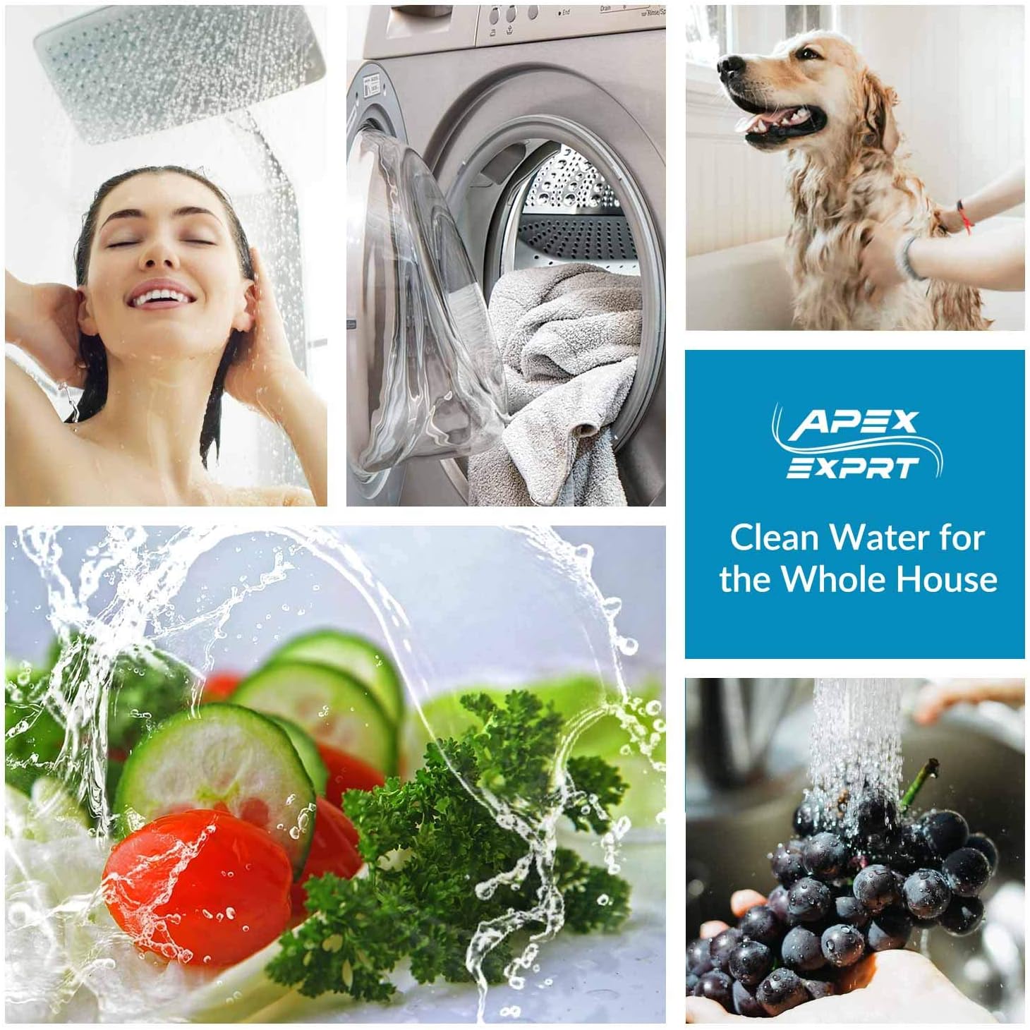 Apex RF-3030 Whole House Water Filtration System Replacement Filter Cartridge Pack of 3 - Contain Sediment, Multi-Stage Heavy Metal removal cartridge and Carbon Cartridge - High Filtration Capacity