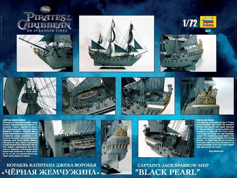Zvezda 9037 Black Pearl Captain Jack Sparrow Ship Pirates 1:72 Scale Model Kit