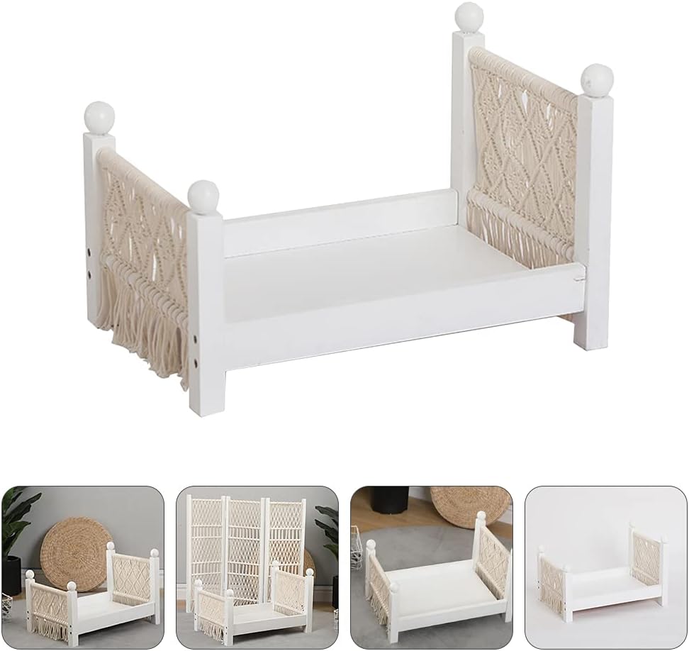 1pc Newborn Photography Prop Baby Crib Shooting Assisted Wood Hand- Woven Bed for Home/Wall/Kitchen/Room Decor Pack of 2