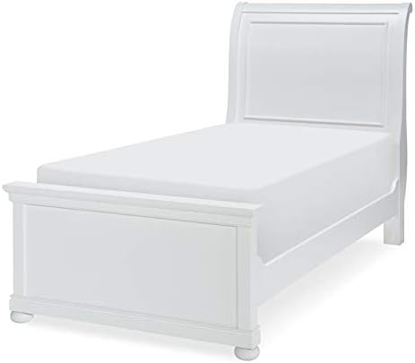 Legacy Classic Canterbury Twin Sleigh Bed in Natural White Painted Wood