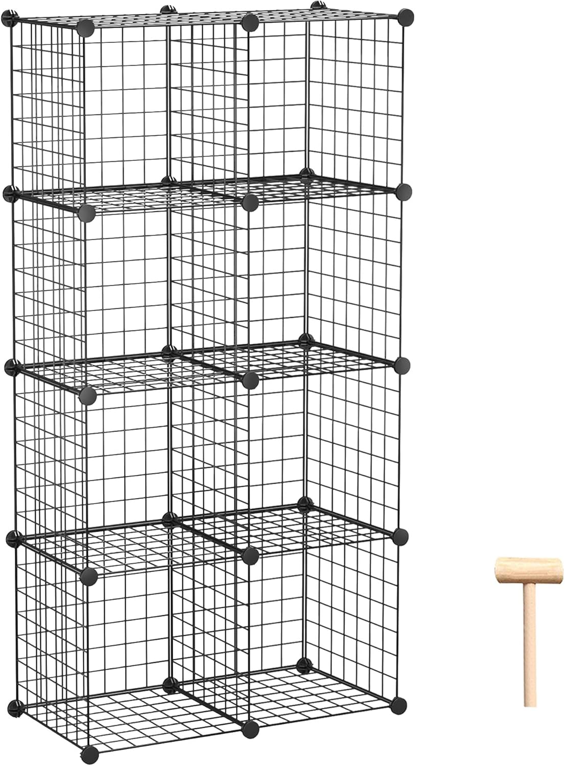 C&AHOME Wire Cube Storage Organizer, 8-Cube Metal Grids Storage, Storage Bins Shelving, Modular Shelves, DIY Closet Cabinet Ideal for Living Room, Home, Office 24.8