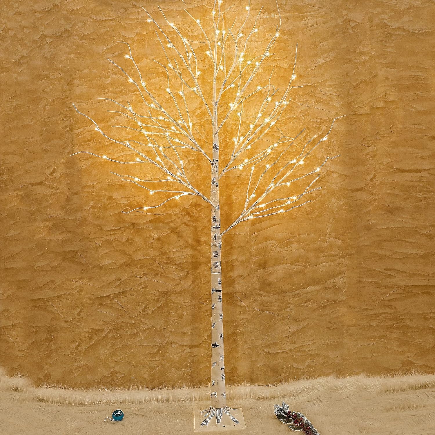 Twinkle Star Lighted Birch Tree 6 Feet 96 LED for Bedroom Wedding Christmas Festival Party Home Decoration Pack of 2