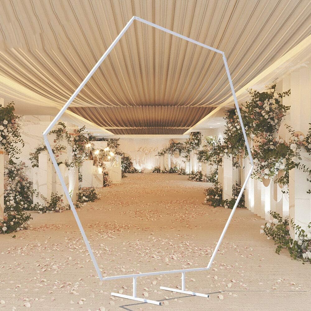 None/Brand Munsinn Wedding Arch Stand, Iron Wedding Arch Crescent Moon Floral Stand Wedding Backdrop White(2pcs)