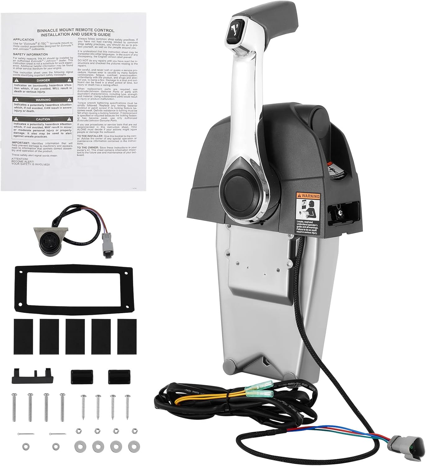 Mophorn Boat Throttle Control 5006182 Center Console Mount Outboard Remote Control Single Lever Binnacle fit for Evinrude and Johnson Outboards Throttle Gear Control