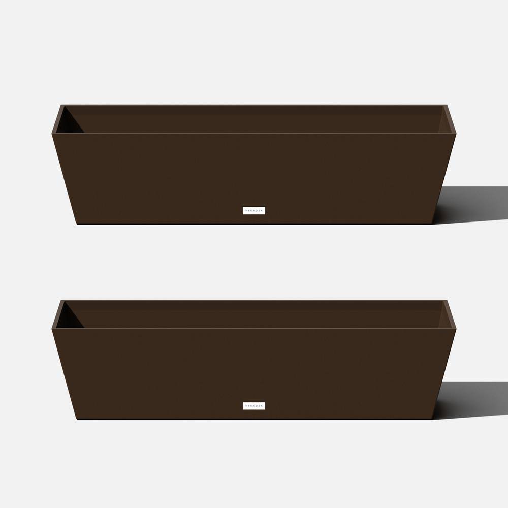 Veradek 9 in. x 36 in. Espresso Plastic Window Box (2-Pack), Brown
