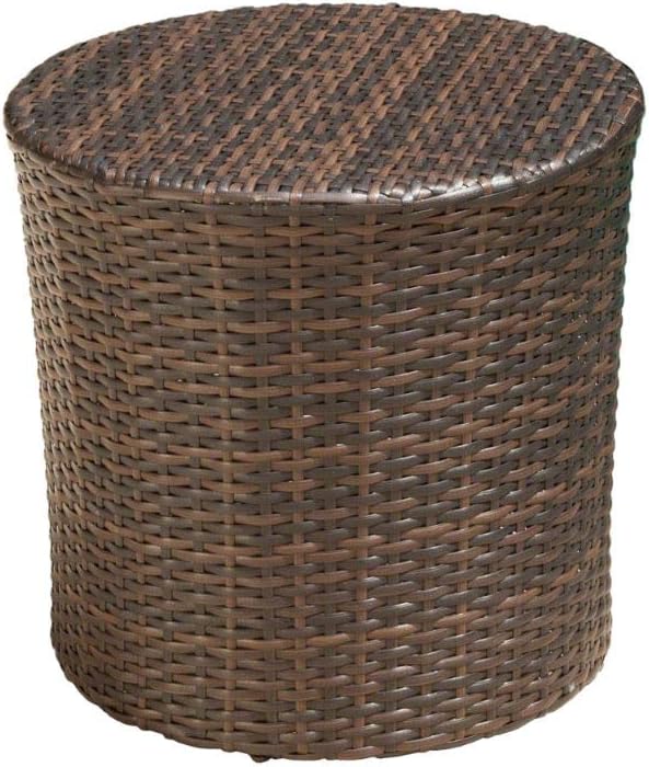 Christopher Knight Home Keaton Wicker Barrel Side Table, Multibrown Pack of 2