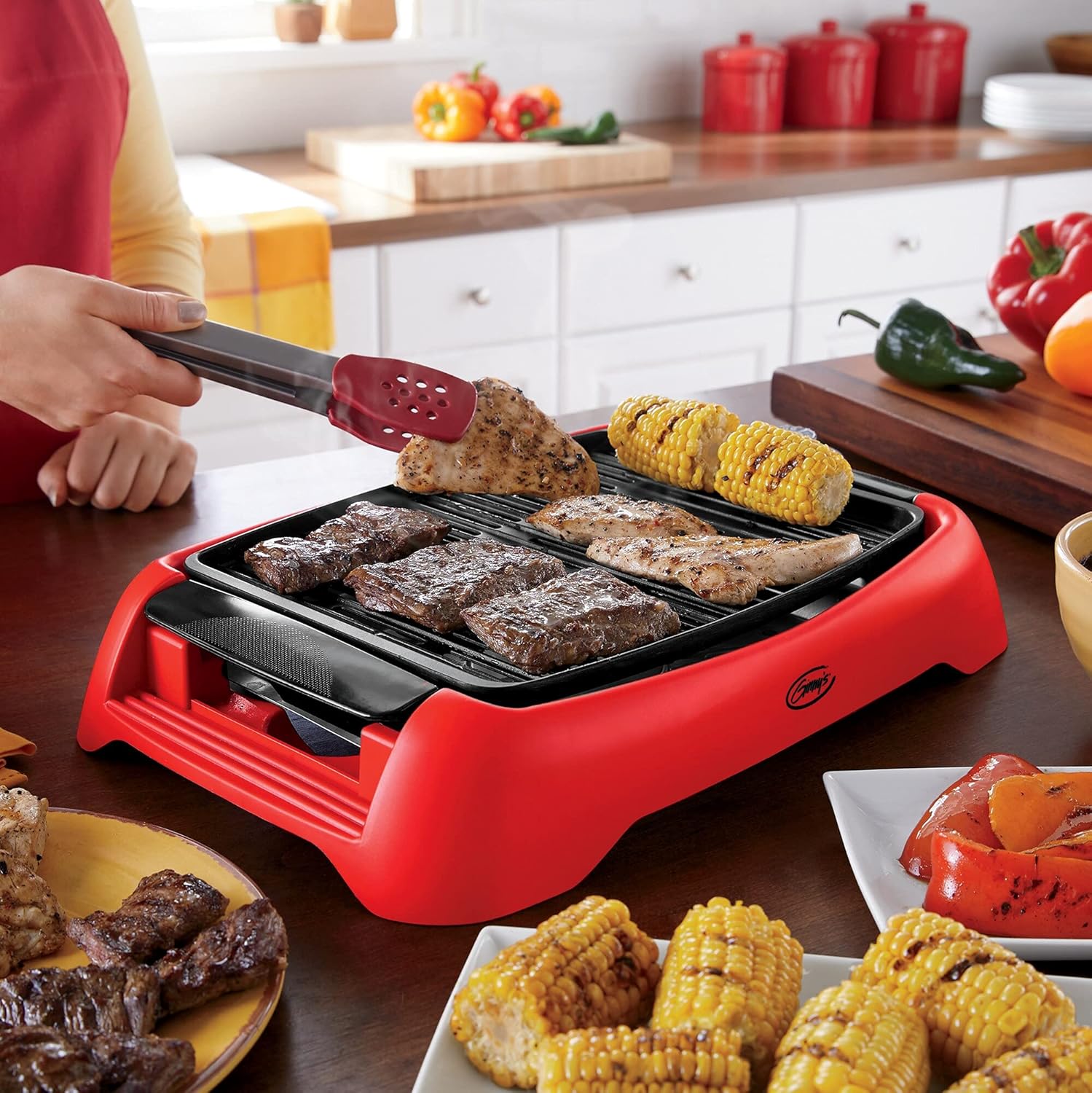 Ginny's Smokeless Indoor Grill, Delicious Red Pack of 2