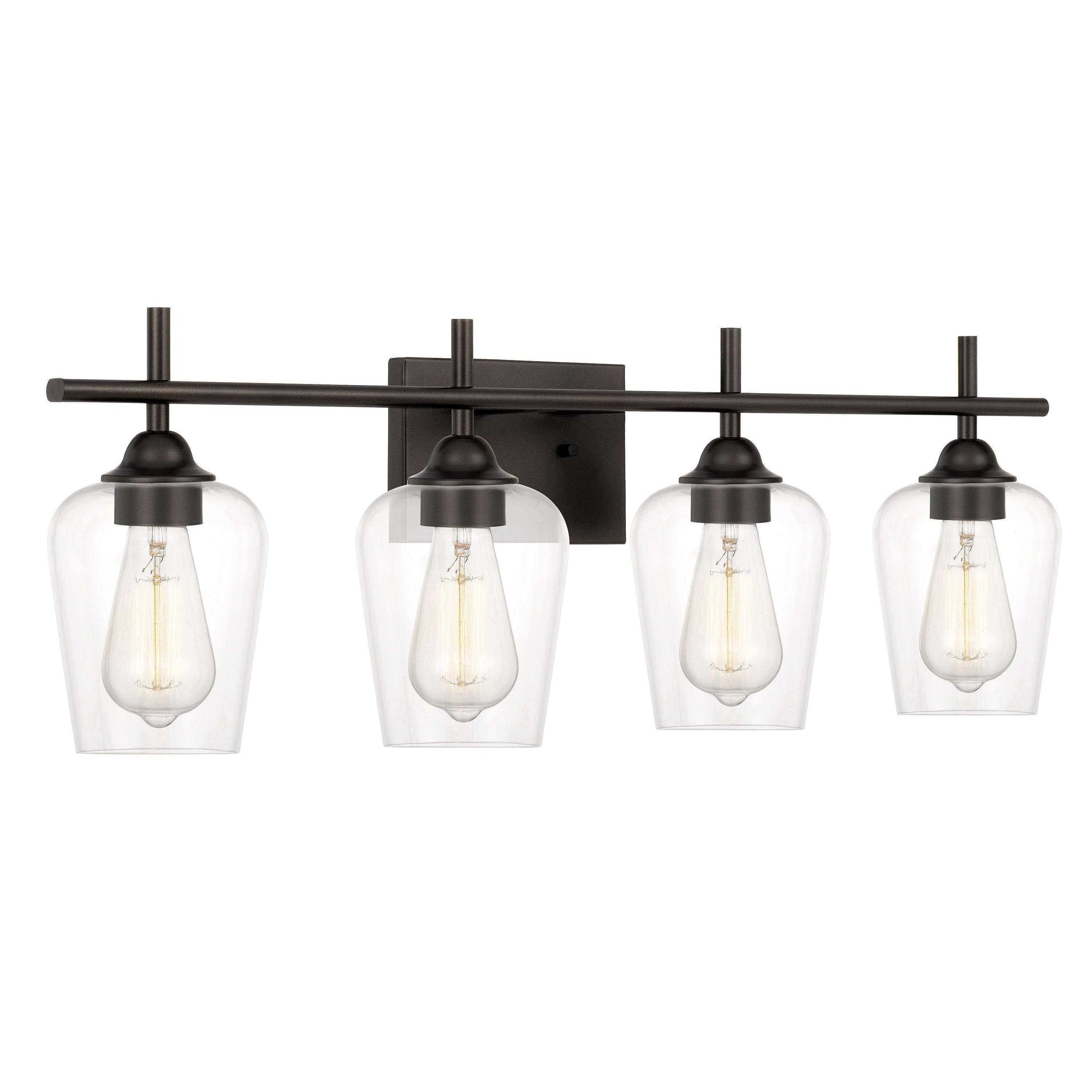 Worldwide Lighting Bacchus 4-Light Graphite Vanity Light 6.75 in. x 28.75 in. x 9.75 in.