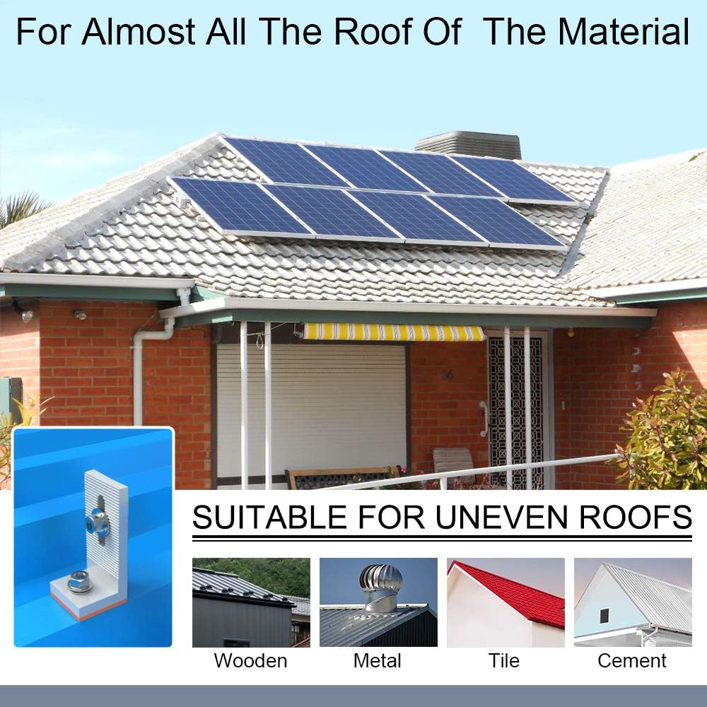 ECO-Worthy Roof Solar Panel Mounting Bracket System Kit(for 1-4 Pieces Solar Panels)