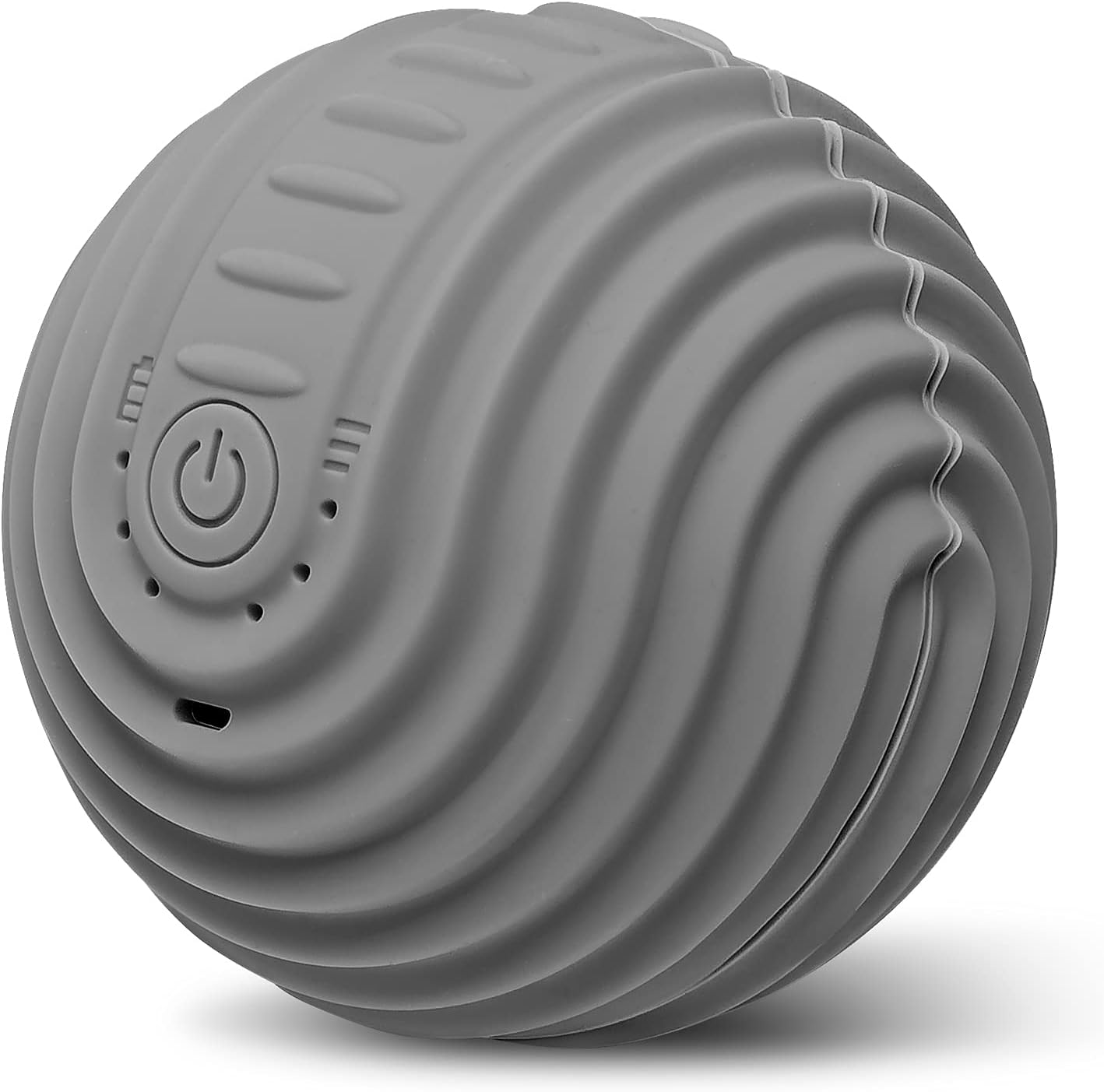 Electro Vibrating Massage Ball by njoie – Gray, Full Body Deep Tissue Massage Therapy, Built-in Rechargeable Battery, Quiet, Myofascial Release. for Sports Athletes, at-Home, Workplace (ELECTROGRY) Pack of 2