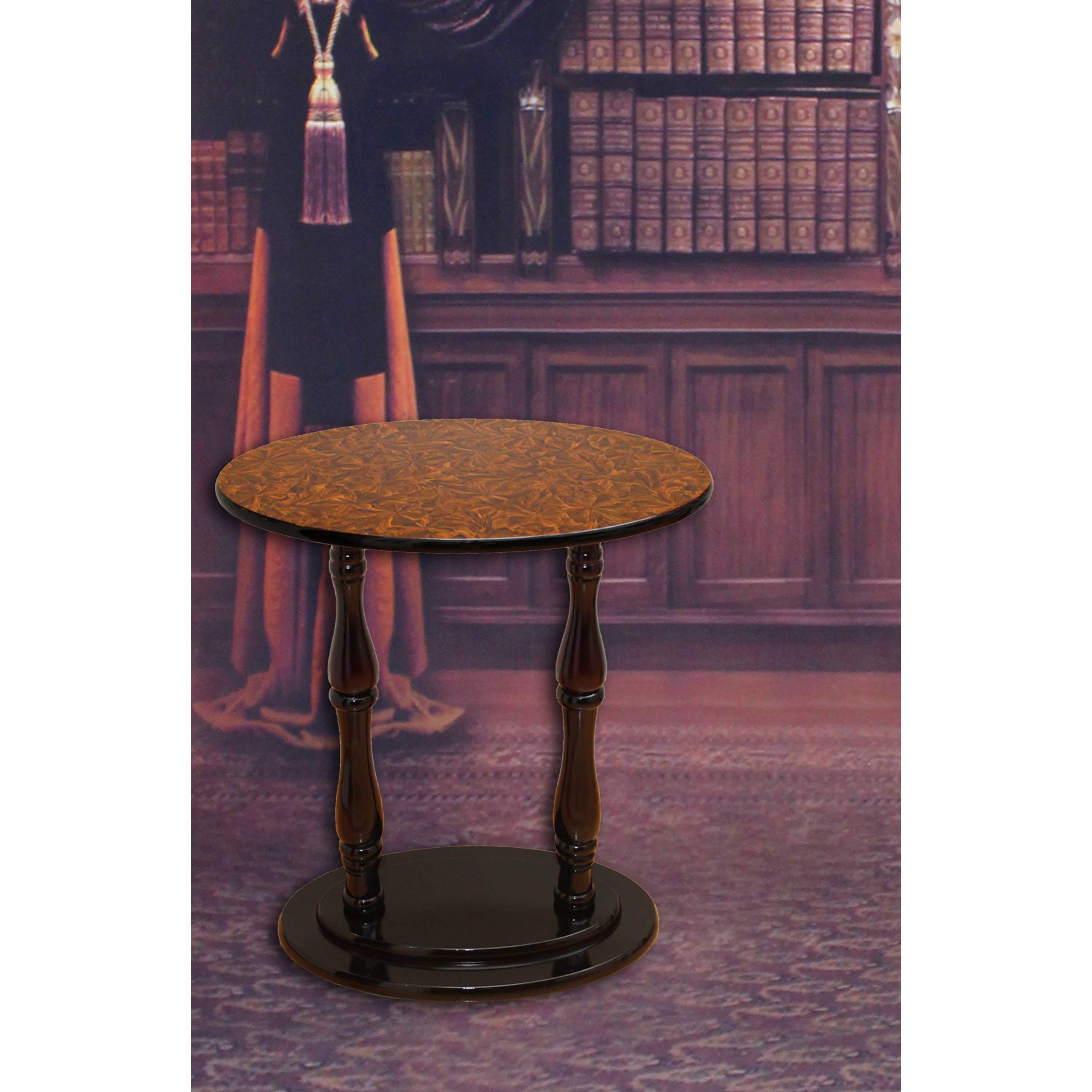 Uniquewise Oval Accent Side End Table Espresso Brown Finish