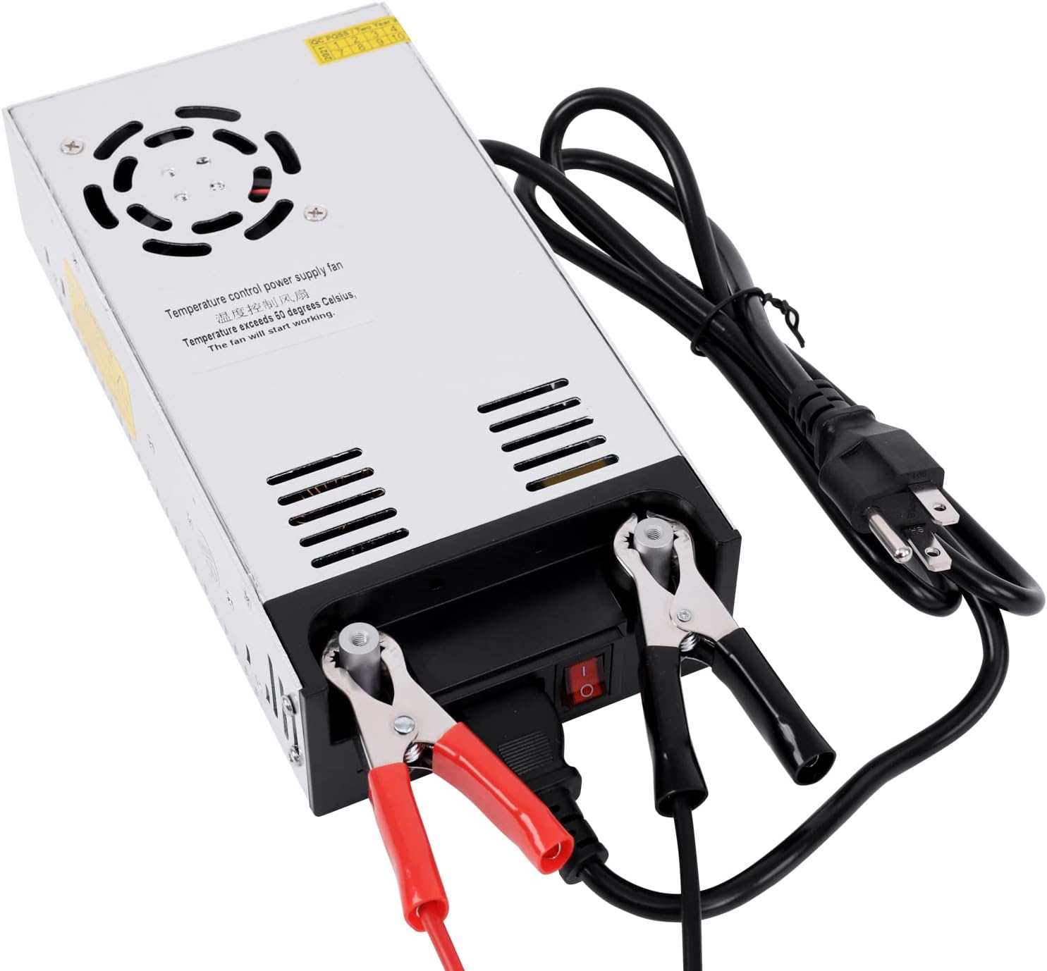 DC 12V 50A Power Supply 600W Switch 110V/220V AC to DC 12V PSU SMPS Converter Power Adjustable Transformer for LED Strip, LCD Monitor CCTV, Radio/Car Stereos, 3D Printer-Includ 2 Clamp Wire