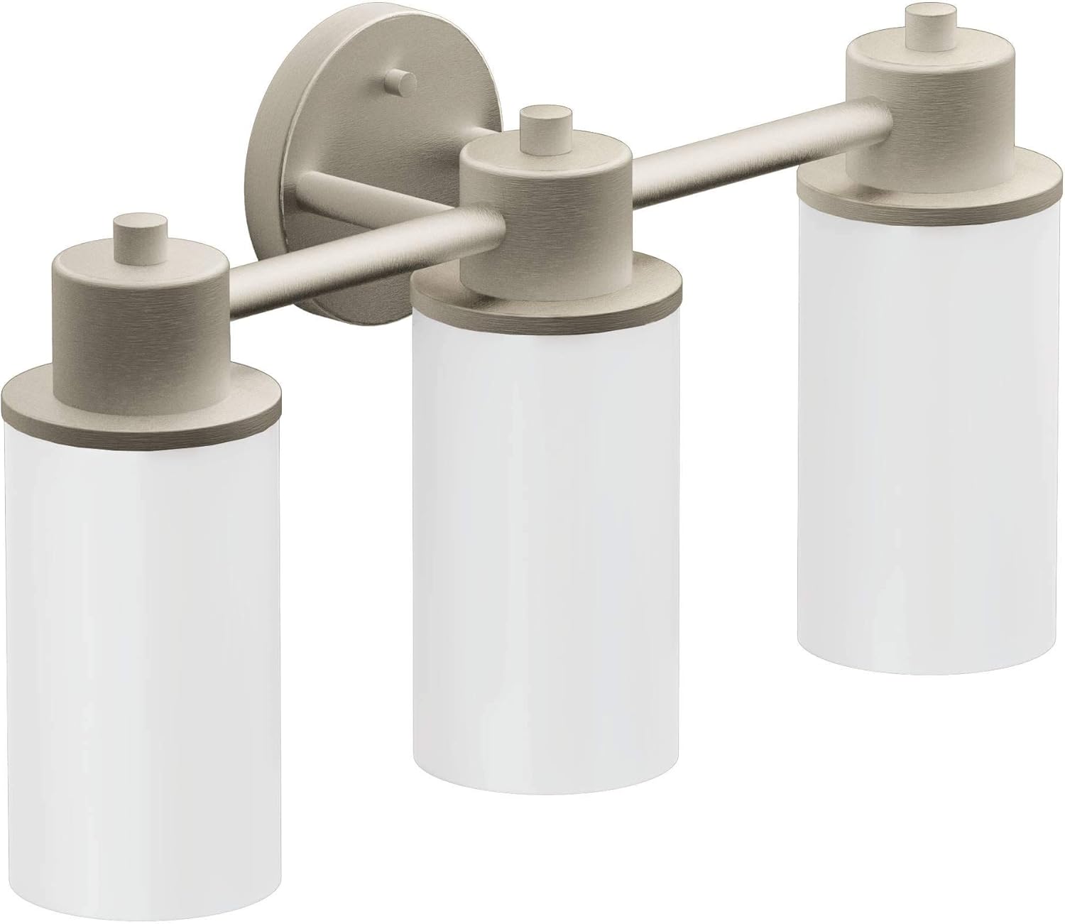 Moen DN0763BL Iso 3-Light Dual-Mount Bath Bathroom Vanity Fixture with Frosted Glass, Matte Black