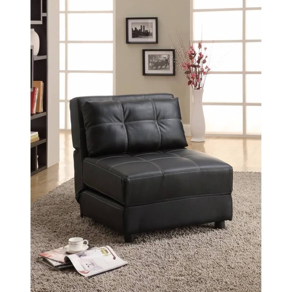 Benzara - Contemporary Armless Accent Chair, Black