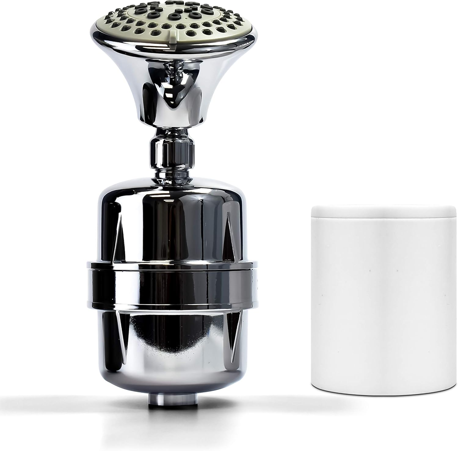 ProOne ProMax Chrome Shower Filter w/ 5 Function Massager Head - Water Filter Cartridge - Great for Dry Skin and Hair Pack of 2