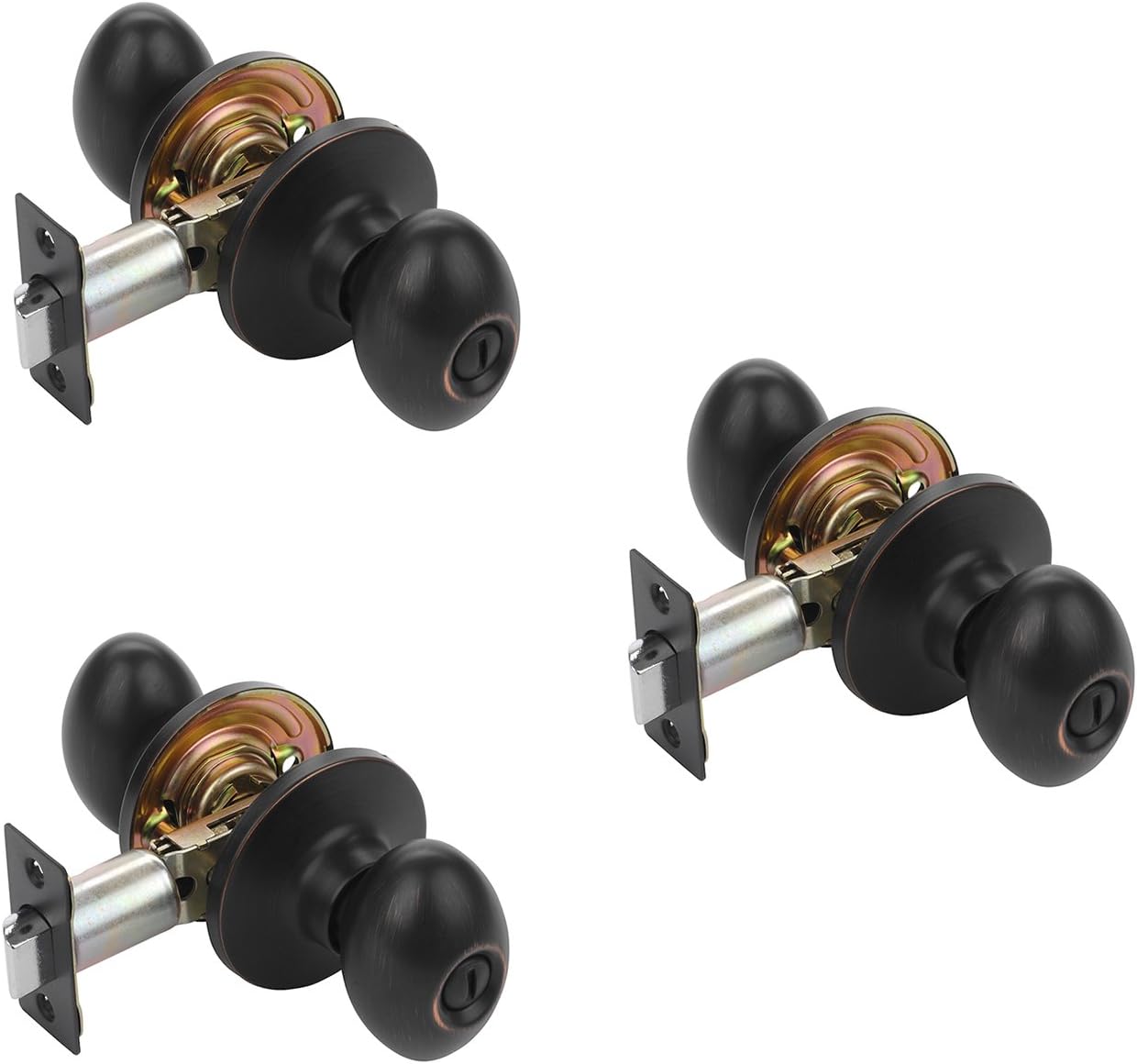 Dynasty Hardware ASP-30-12P Aspen Privacy Door Knob, Aged Oil Rubbed Bronze, Contractor Pack (6 Pack) Pack of 2