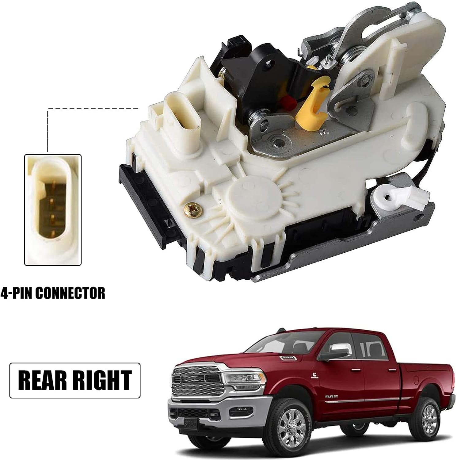 Unikpas Power Door Lock Actuator Latch Compatible for Dodge Ram 1500 2009-2010 3500 Caliber Jeep Rear Right Side Replace Door Lock Assembly 4589650AD 4589650AE 68079090AA 931-093 Pack of 2