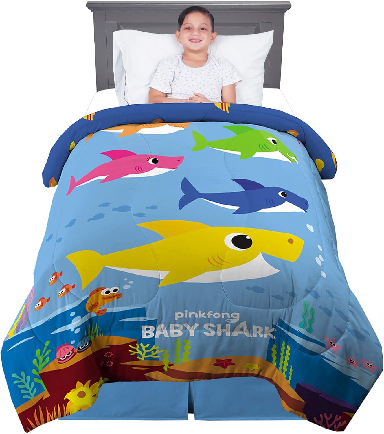 Franco Kids Bedding Super Soft Microfiber Reversible Comforter, Twin/Full Size 72