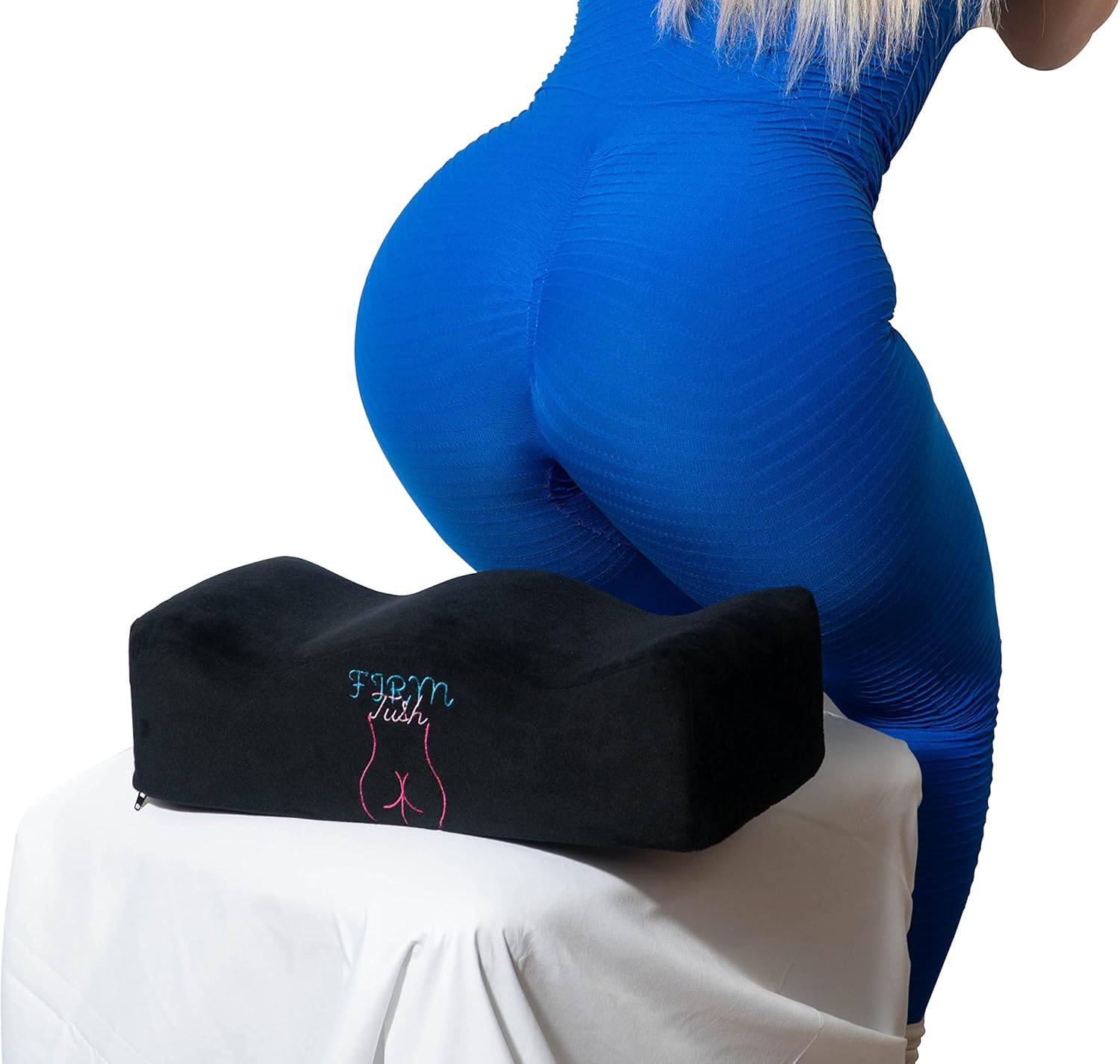 Firm Tush Brazilian BBL Butt Lift Recovery Pillow, Post Surgery Cushion, Booty Pillow + Carrying Bag, Double Layer Maximizes Comfort and Results, Black