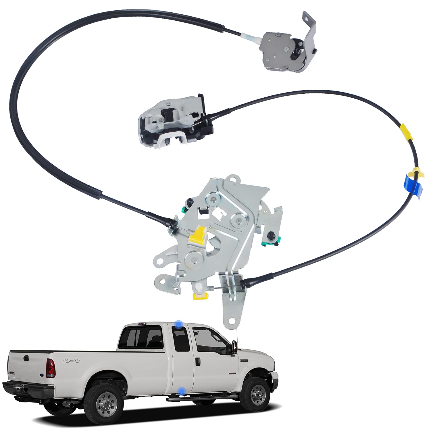 Omotor Rear Right Side Door Latch Lock Cable Assembly Compatible with F-250 F-350 F-450 F-550 Extended Cab Super Duty 1999-2007 Replaces 6C3Z-28264A00-A (Right, 1)