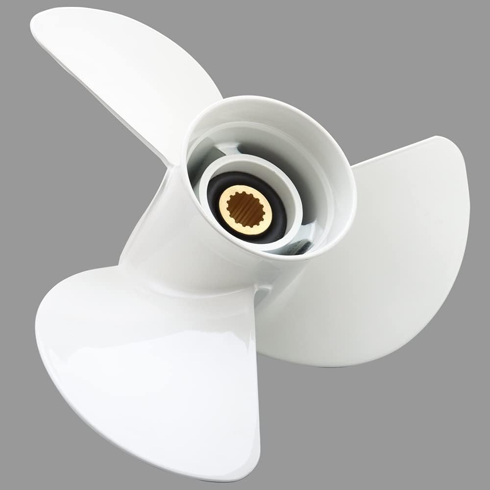 VN 13 12x15-K Boat Motor Aluminum Propeller - Replaces 6E5-45947-00-EL Compatible with Yamaha 60HP 70HP 75HP 80HP 85HP 90HP 115HP 130HP 15 Tooth-RH Outboard Propeller-Boat