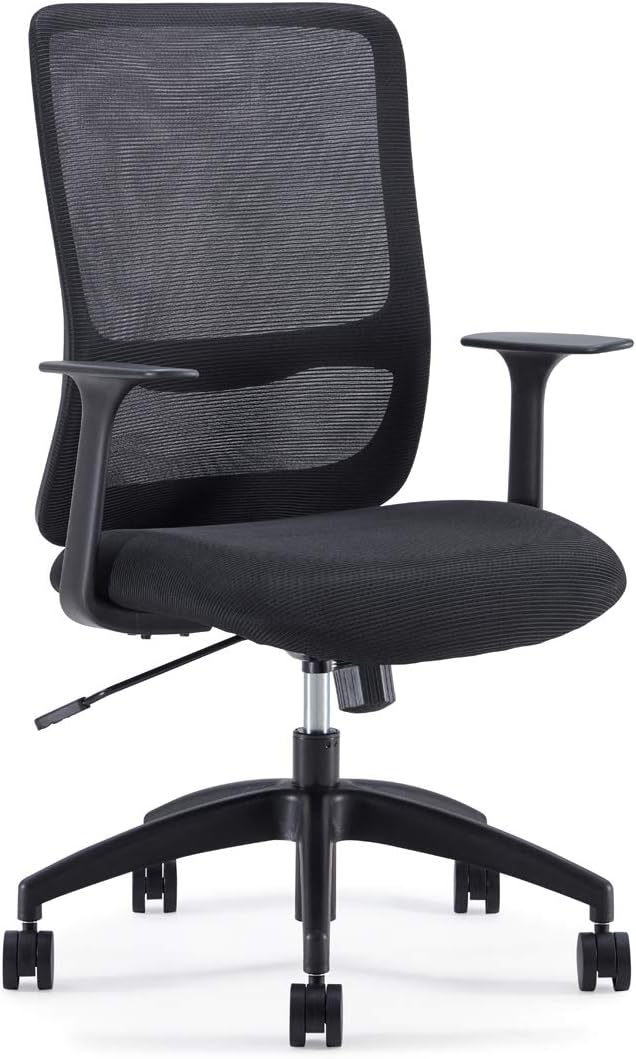 Sunon Mid Back Mesh Home Office Adjustable Computer Desk Chair, with Armrests, Grey-1