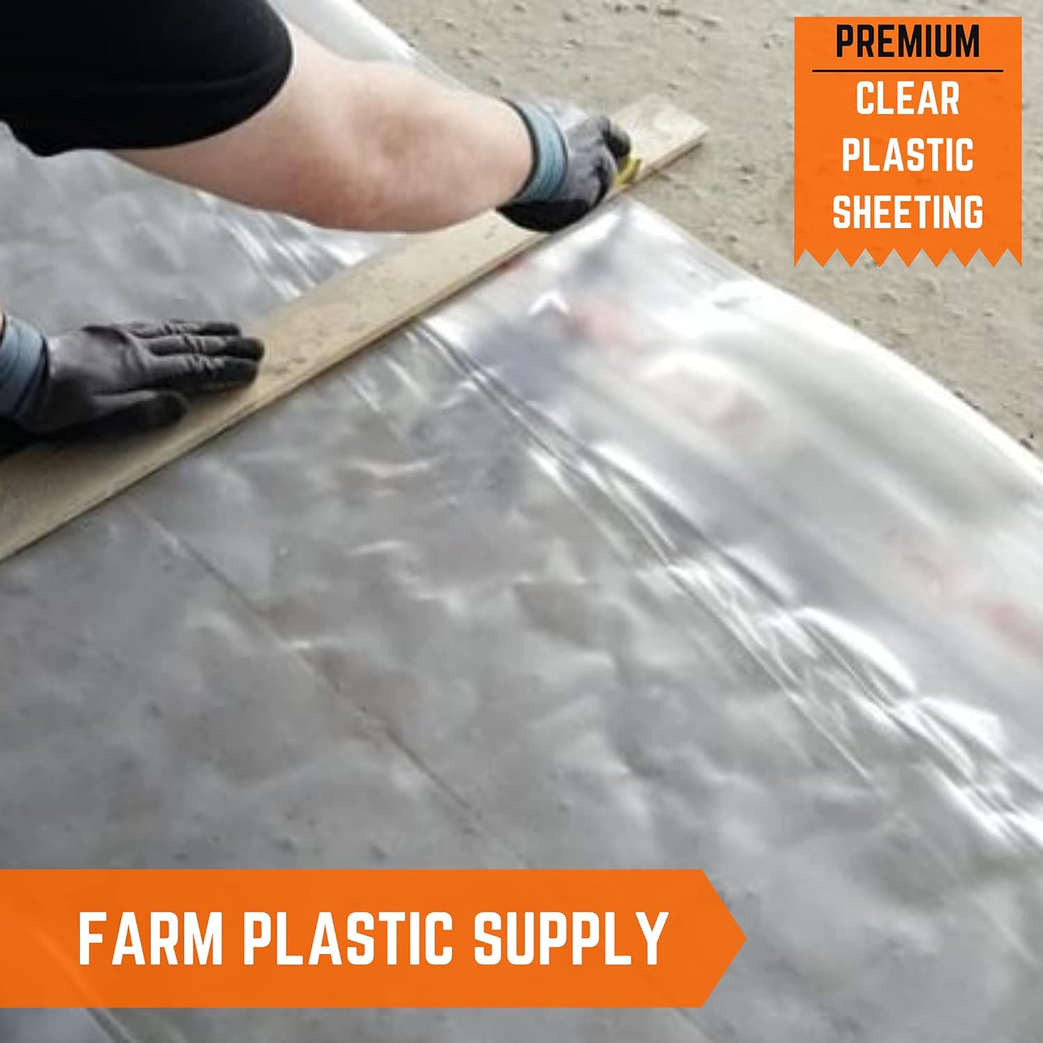 Farm Plastic Supply - Clear Plastic Sheeting - 10 mil - (5' x 100') - Thick Plastic Sheeting, Heavy Duty Polyethylene Film, Drop Cloth Vapor Barrier Covering for Crawl Space