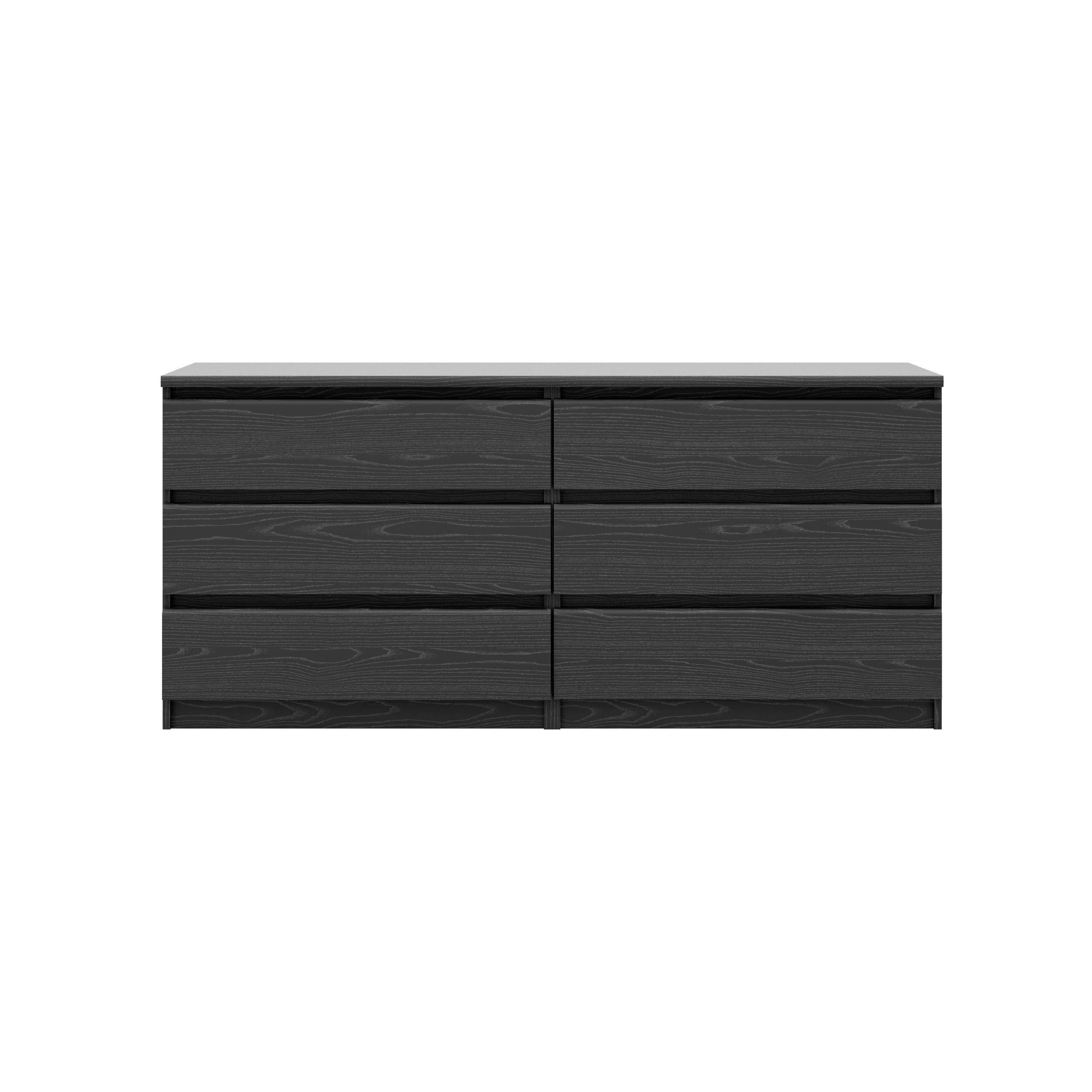 Tvilum Scottsdale 6-Drawer Black Double Dresser