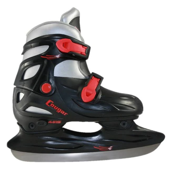 American Athletic Cougar Adjustable Ice Hockey Skates, Black