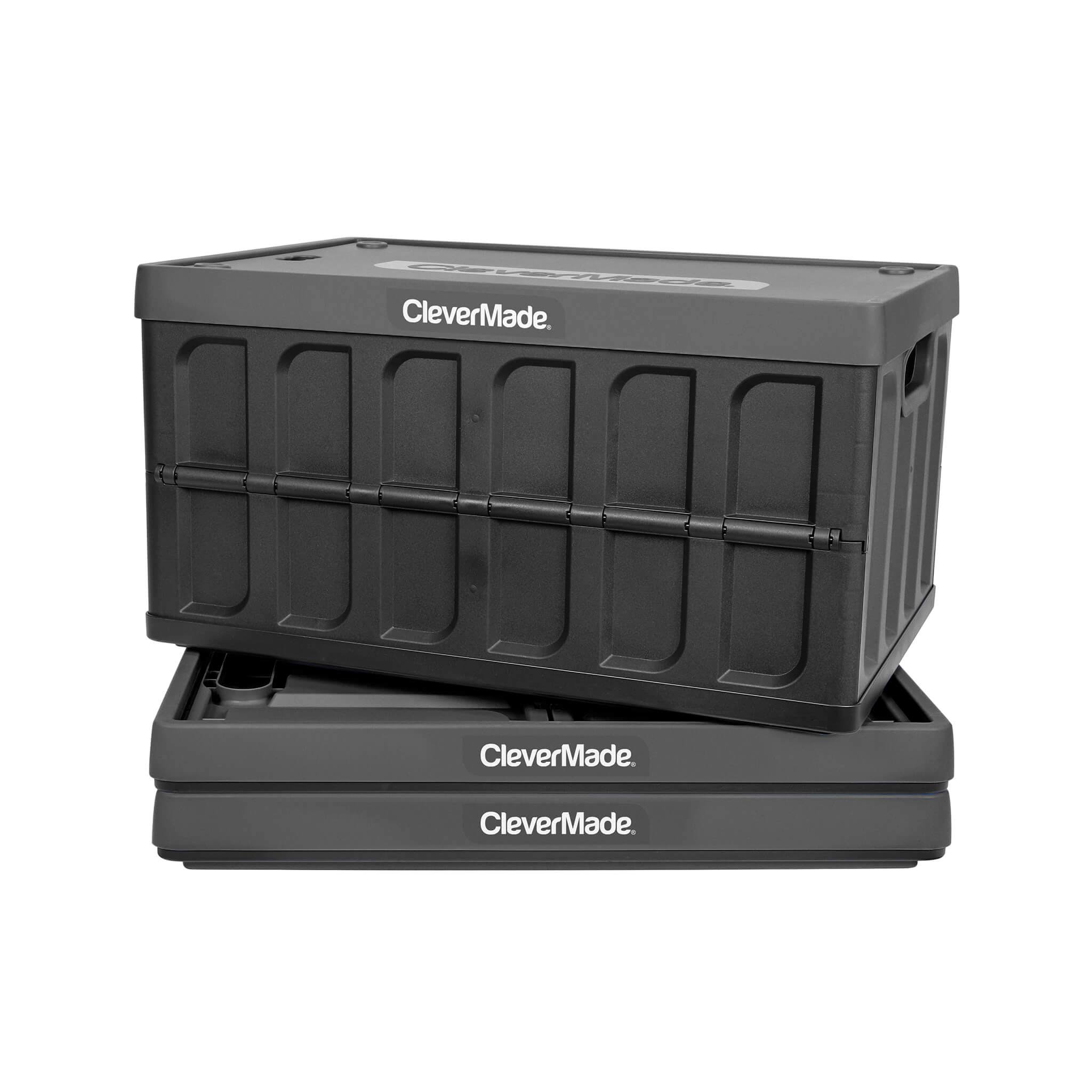 Collapsible Storage Bin with Lid 46 LITER / Charcoal | Black