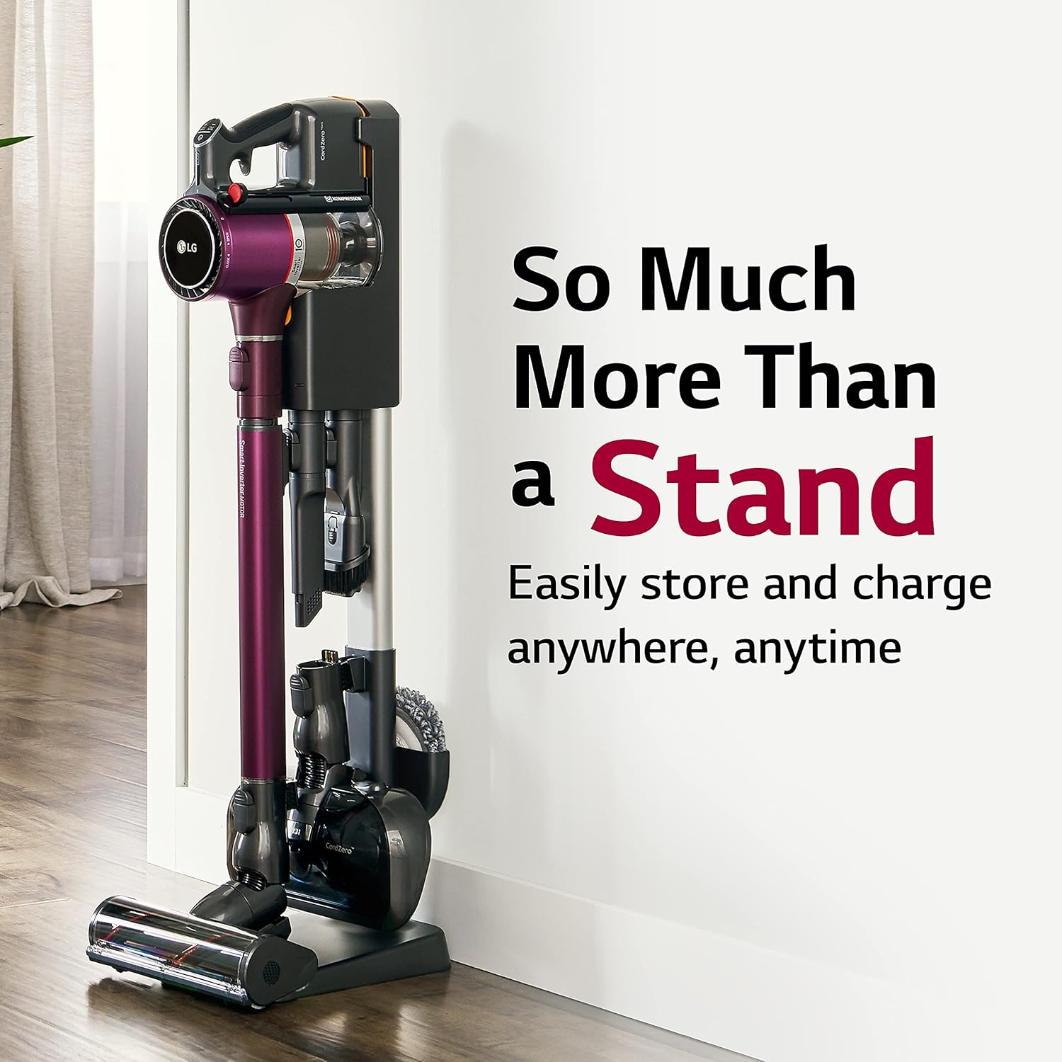 LG CordZero Cordless Stick Vacuum Cleaner, Hard Floor, Carpet, Wet Mop, Car, Powerful Suction, High-Capacity Dust Bin, Extra Battery, Up to 120 Min, Lightweight, A929KVM