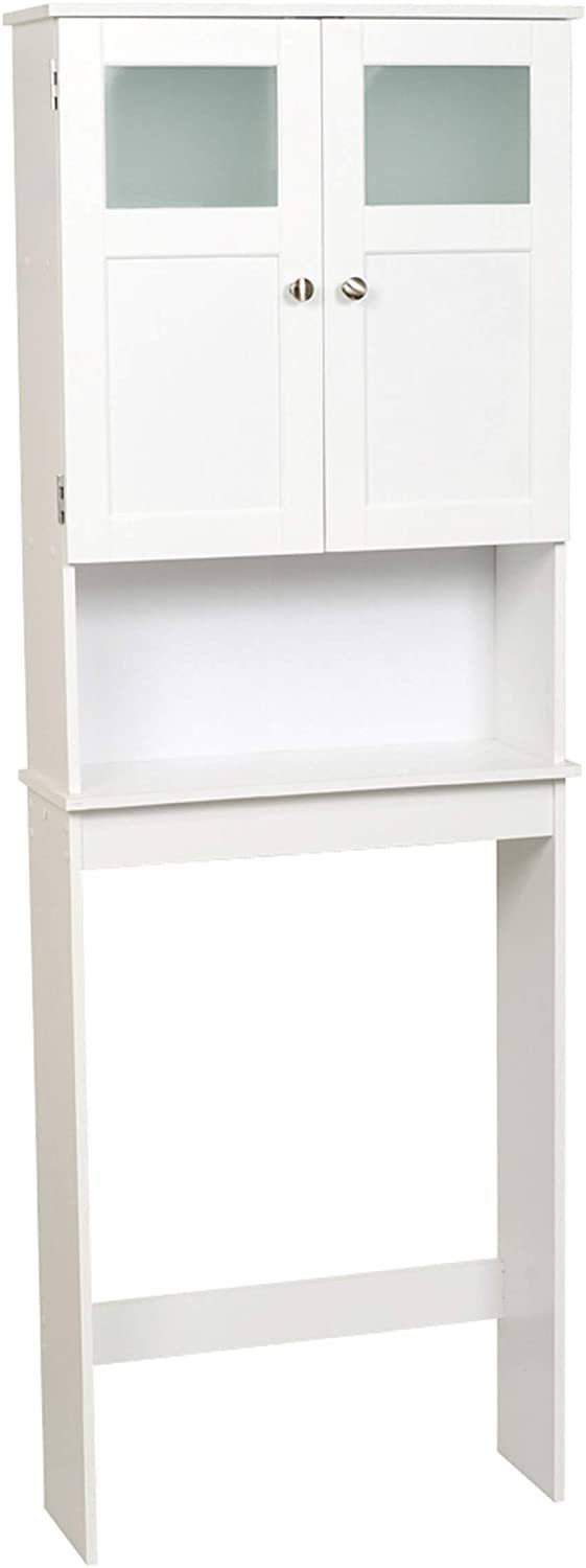 Zenna Home Over The Toilet Bathroom Spacesaver, Bathroom Storage with Glass