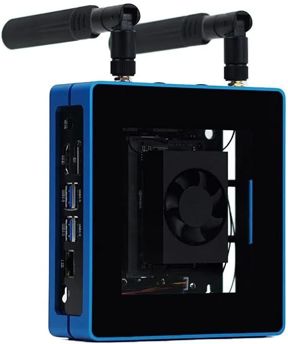 Seeed Studio Jetson SUB Mini PC with Jetson Xavier NX Module, Aluminium Case with Cooling Fan for AIoT, 128GB SSD, WiFi, Antennas and Pre-Installed Jetpack System for Smart Home and Computer Vision.