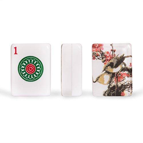 Yellow Mountain Imports American Mahjong (Mah Jong, Mahjongg, Mah-Jongg, mAh Jongg) Set with 166 Tiles, 4 Pushers, 4 Racks, Wood