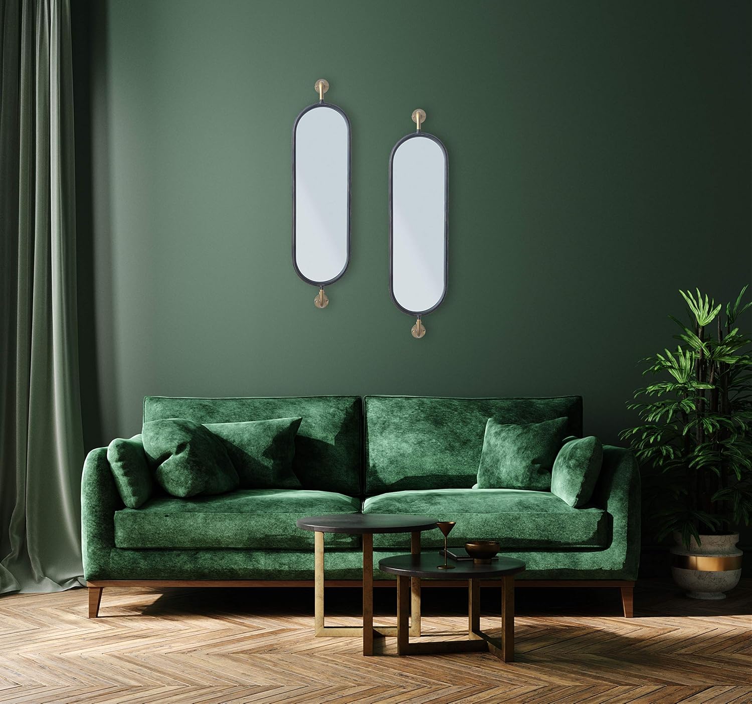 Creative Co-Op Swivel Wall Mount Metal Brackets Mirror, Black