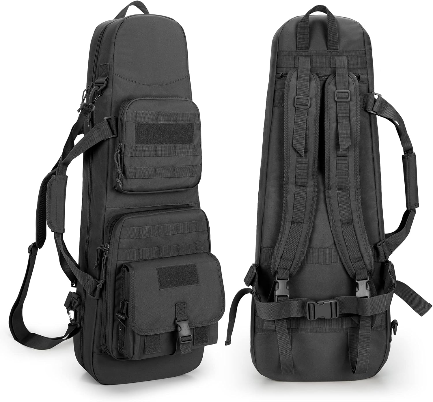 DSLEAF 32&rdquo; Double Short Barrel Rifle Case, Soft Tactical Rifle Backpack & Padded Rifle Bag Perfect for Hunting and Shooting