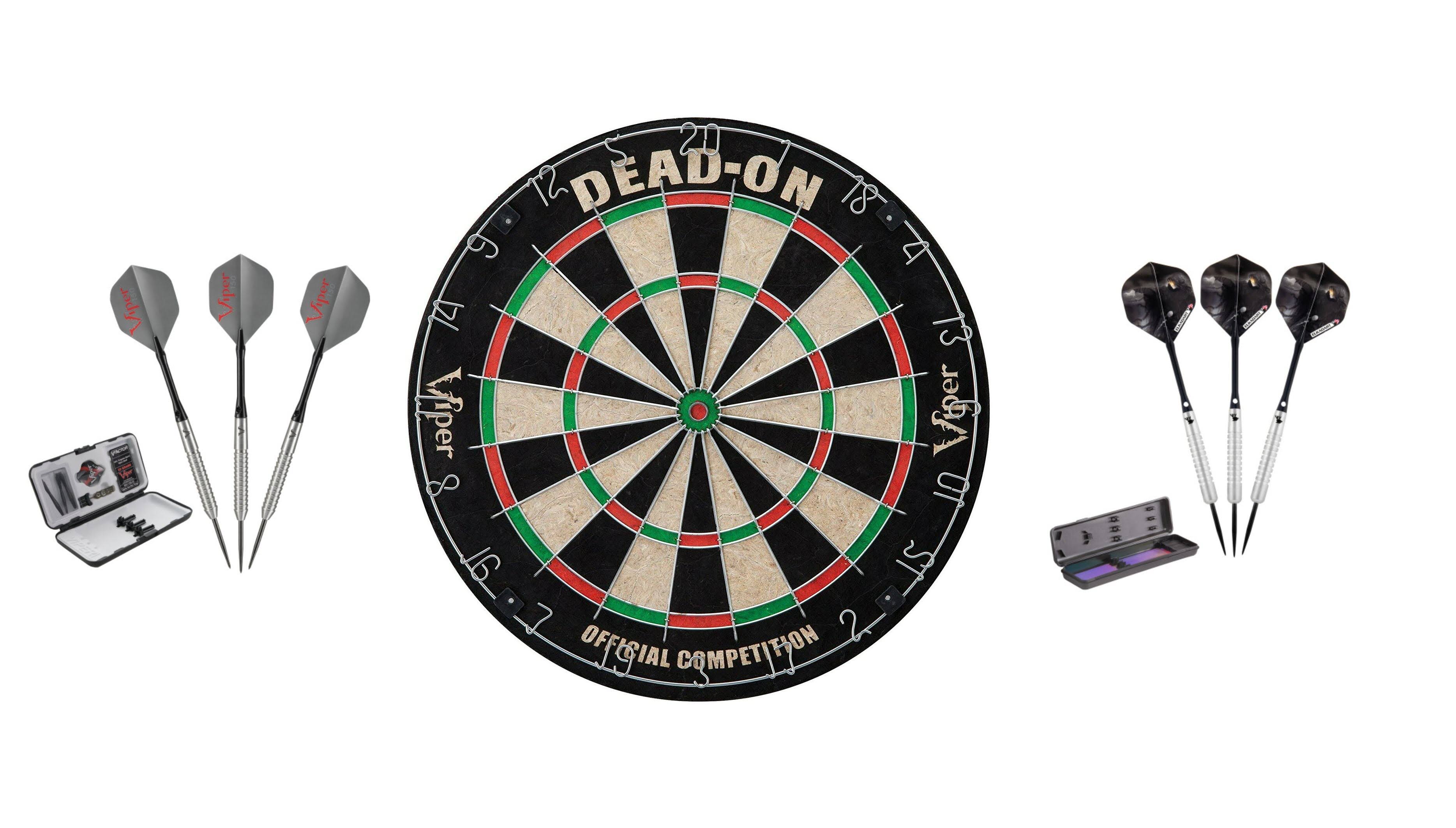 Viper Bristle Dartboard + Wizard Tungsten Darts + V-factor Dart Set