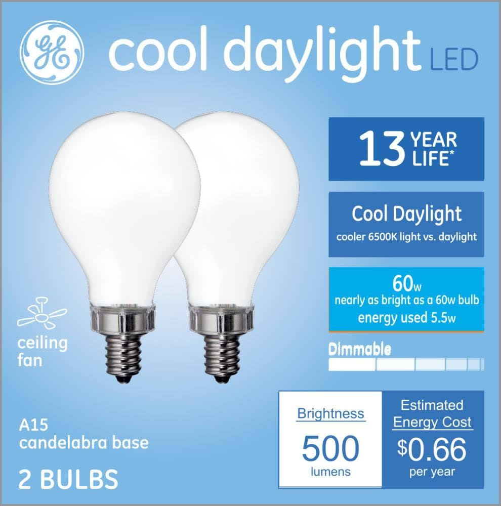 GE Cool Daylight 60-Watt EQ A15 Cool Daylight Dimmable LED Light Bulb (12-Pack) | 93122746