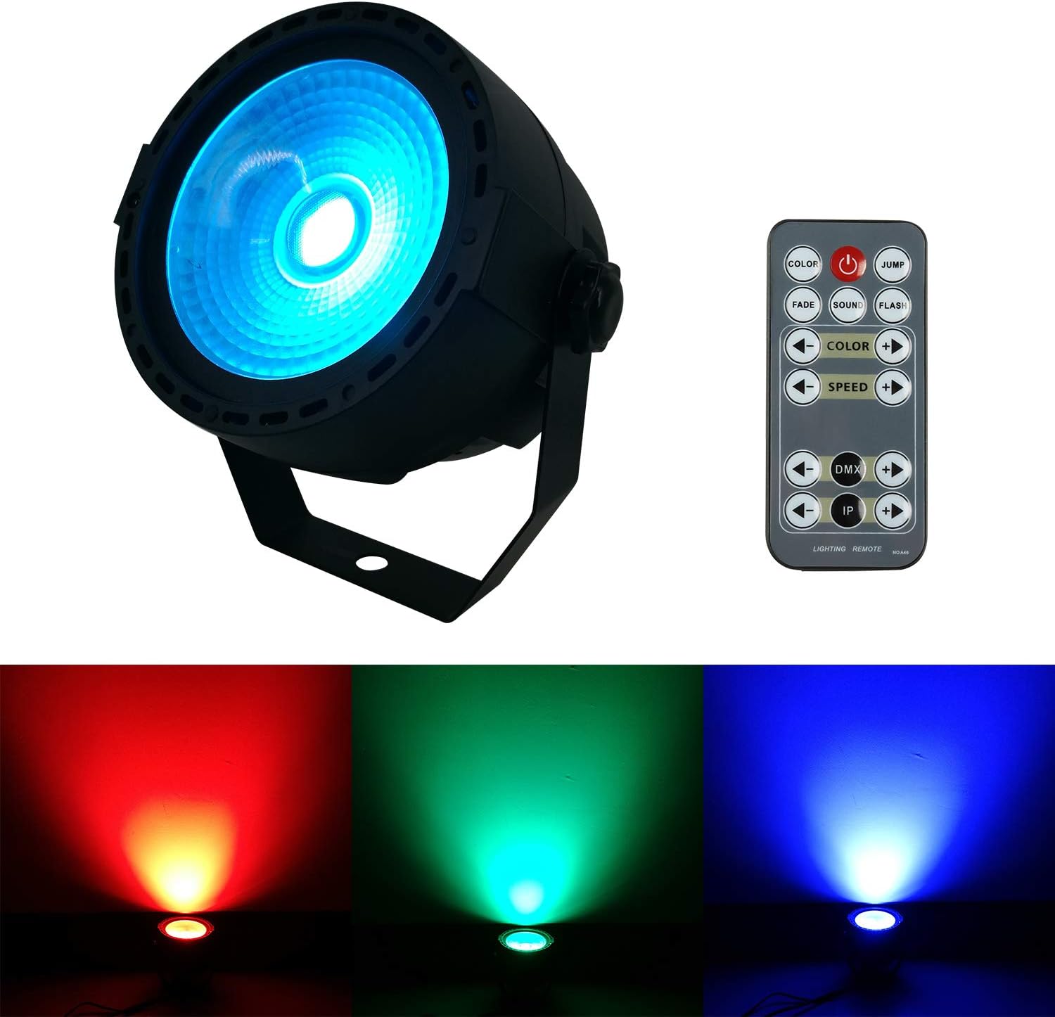 SHEHDS Remote Control LED Par COB 30W RGB 3in1 Lighting Remote DMX Control Sound Activated LED Par Light Stage Lighting for Wedding/Party/Stage Show/DJ/Club/Karaoke - 1 Pack Pack of 2