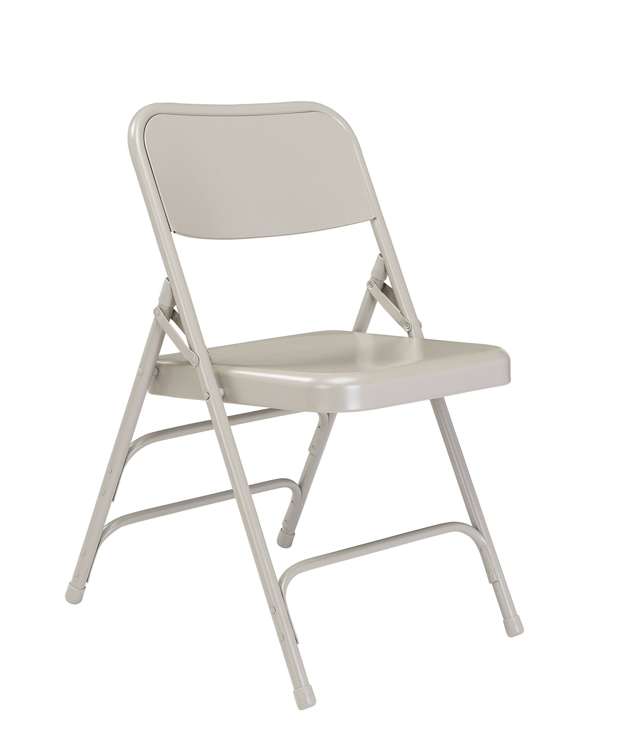 National Public Seating All Steel Gray Folding Chair, Triple Brace, Package of 4