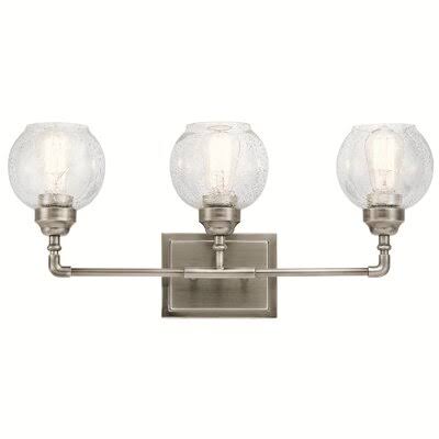Gracie Oaks Kymber 3-Light Vanity Light; Antique Pewter (Silver)