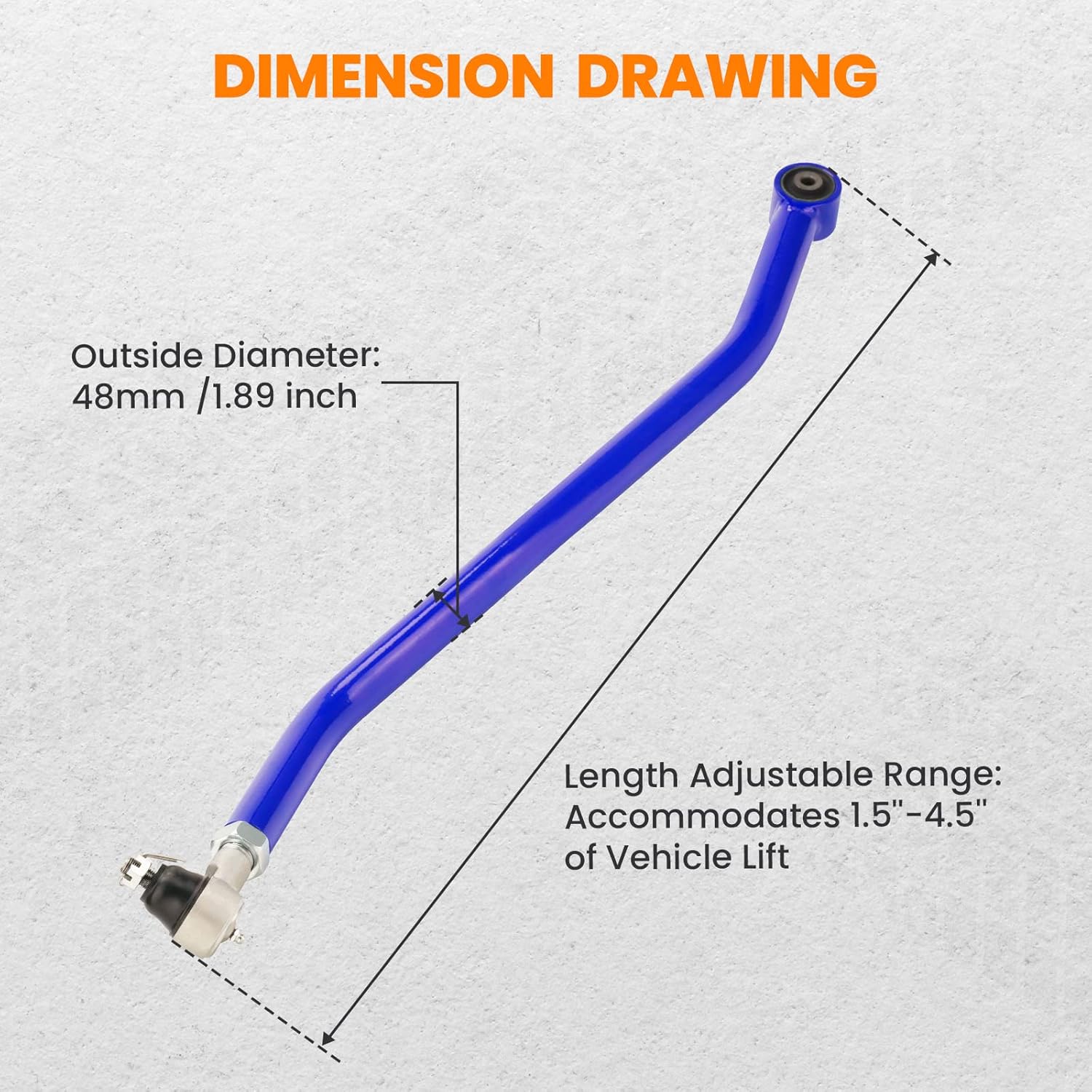 Tuningsworld Front Adjustable Track Bar for Jeep Cherokee XJ 1984-2001 & Jeep Wrangler TJ 1997-2006 with 1.5&rdquo;-4.5&rdquo; Lift Panhard Rod
