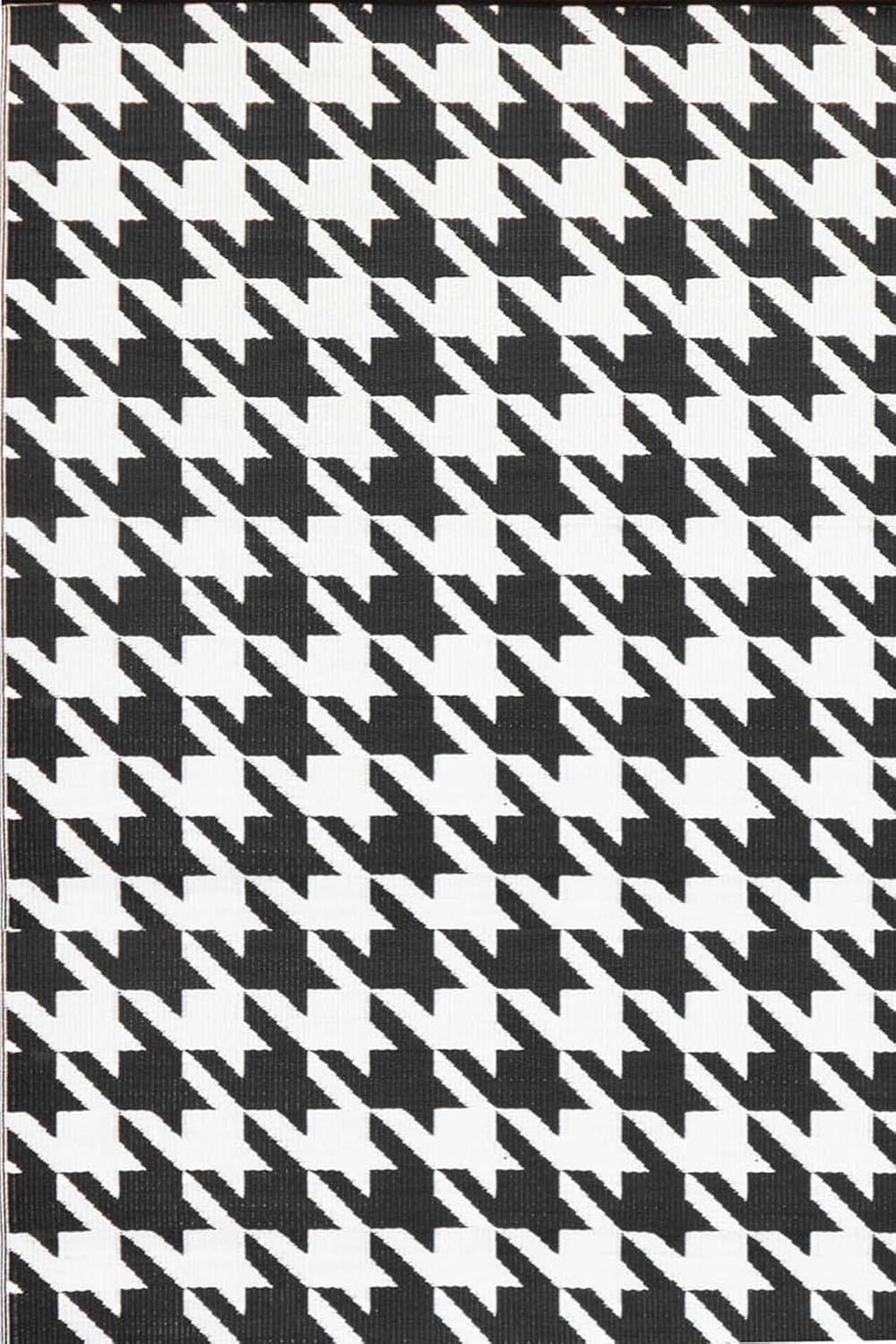 Mad Mats Hounds Tooth Indoor/Outdoor Floor Mat, 4 by 6-Feet, Black and White