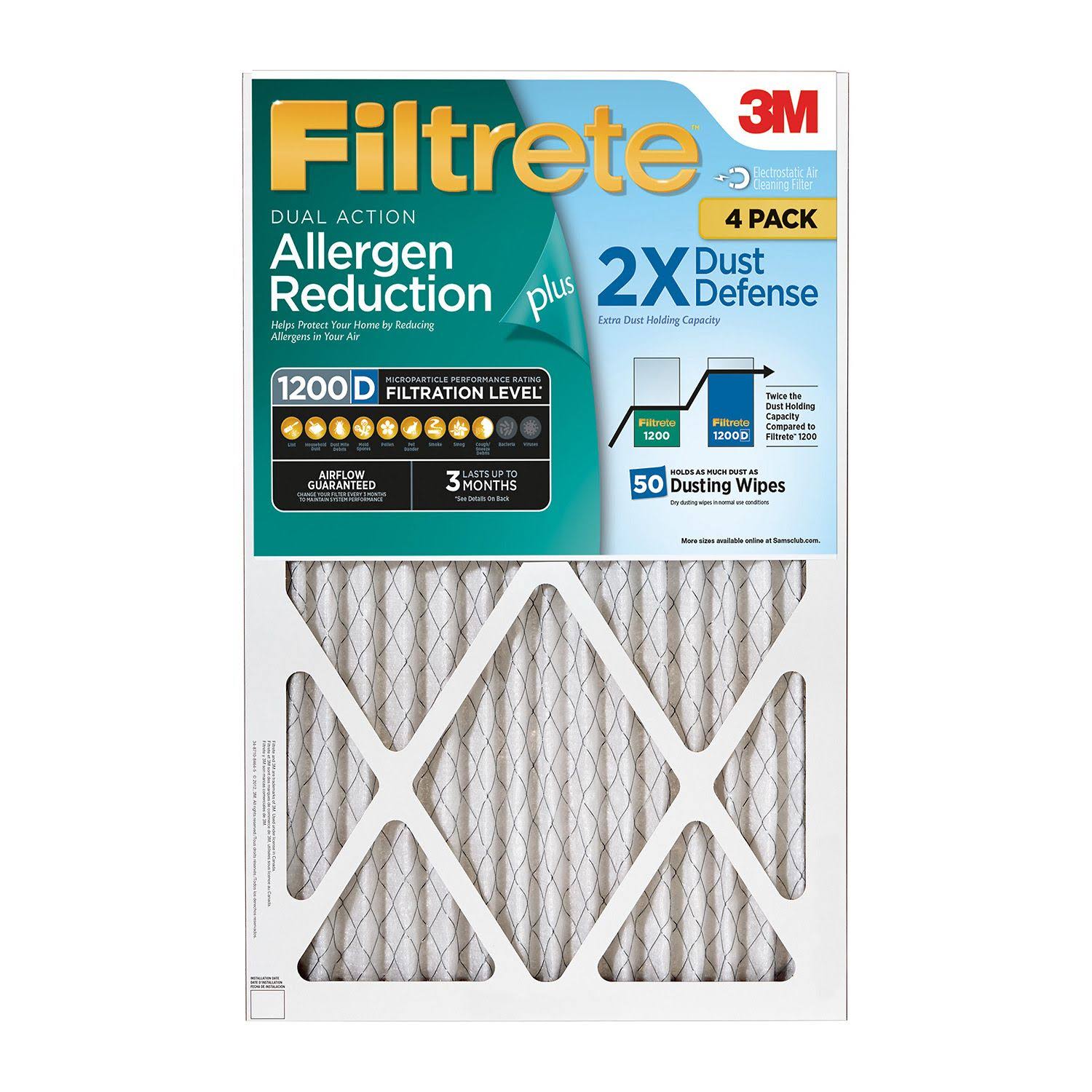 Filtrete Dual-Action Micro Allergen Plus 2x Dust Defense Filter, 24 x 30