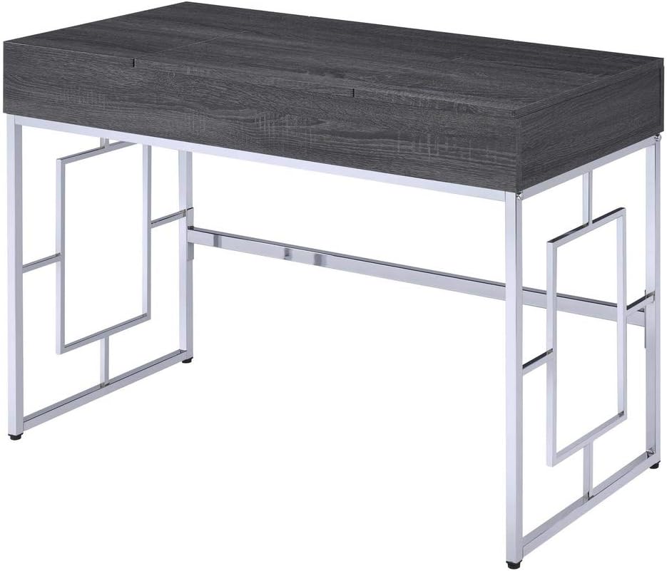 ACME Furniture AC-90317 Vanity Desk, Black Oak & Chrome